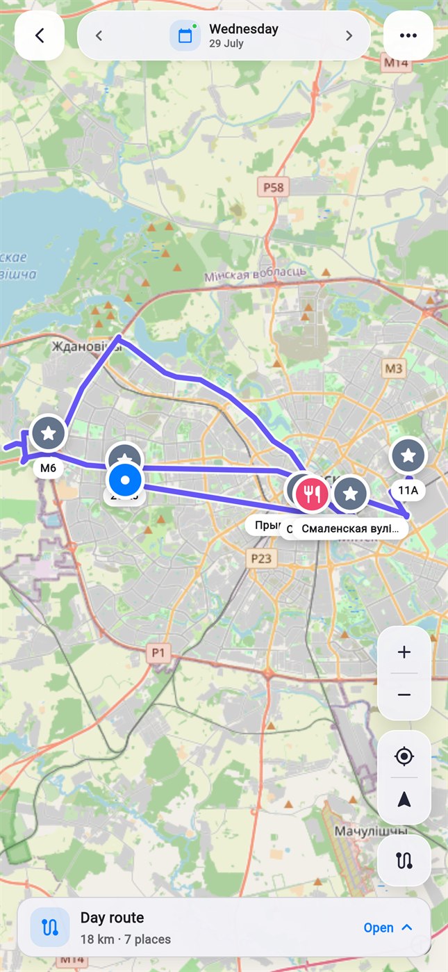Life Tracker route map