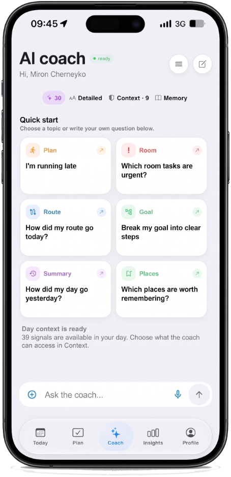 Life AI coach conversation