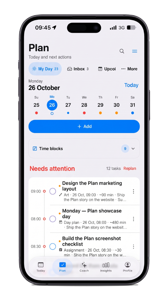 Life Tracker planning board